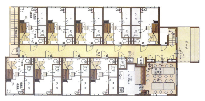 帯広の高校生向け男女兼用下宿の下宿 伊藤Ⅱの1F間取り