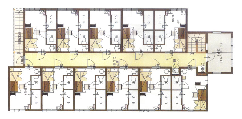 帯広の高校生向け男女兼用下宿の下宿 伊藤Ⅱの2F間取り